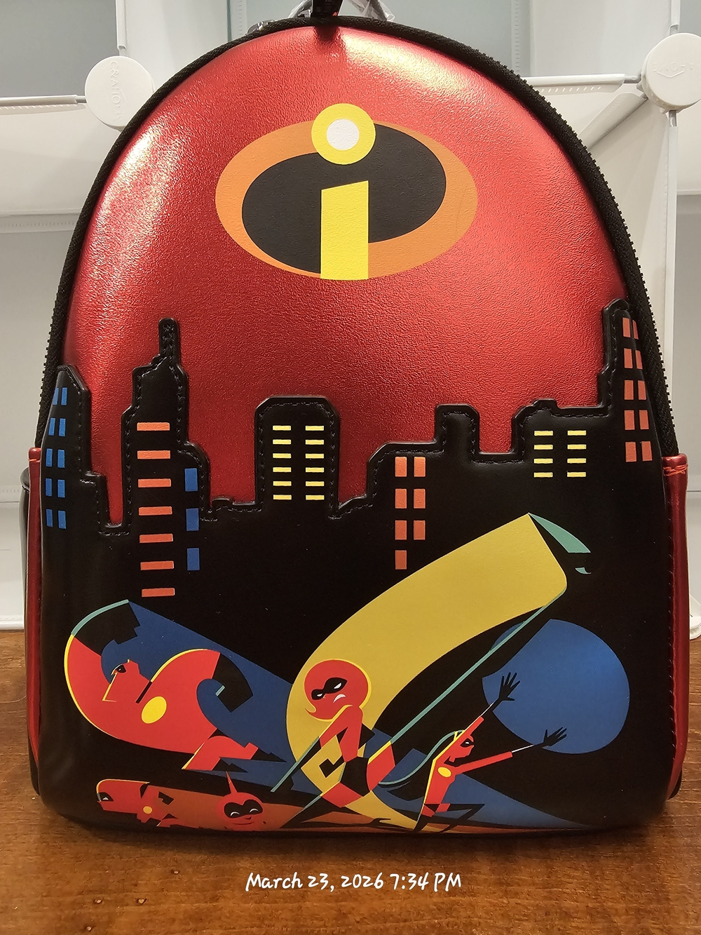 Loungefly Disney Pixar The Incredibles Family Metallic Mini Backpack,